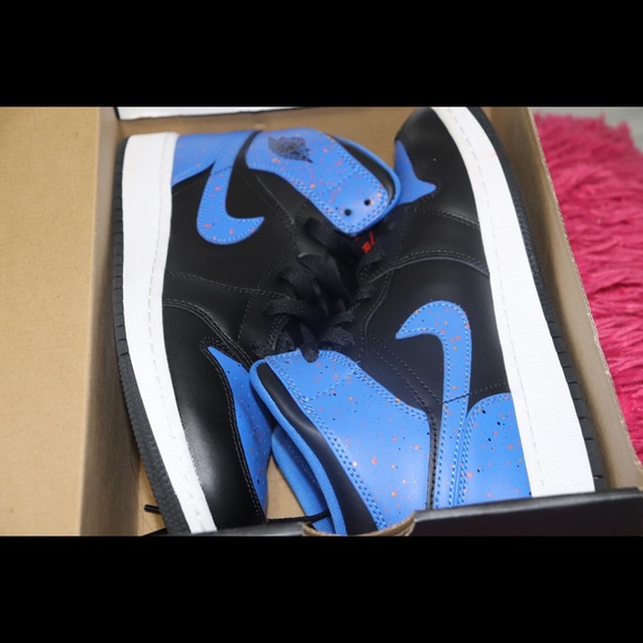 Jordan Shoes Air Jordan Mid Royal Paint Splatter Poshmark